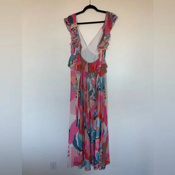Anthropologie Hutch Rumi Colorful Floral Spring Brunch Maxi Dress Wedding M - Picture 5 of 8